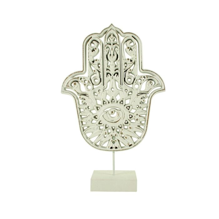 Maine & Crawford Karma 39cm Hand On Stand Ornament - White