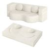 Familand 200cm Convertible Memory Foam Sofa Bed In Cream