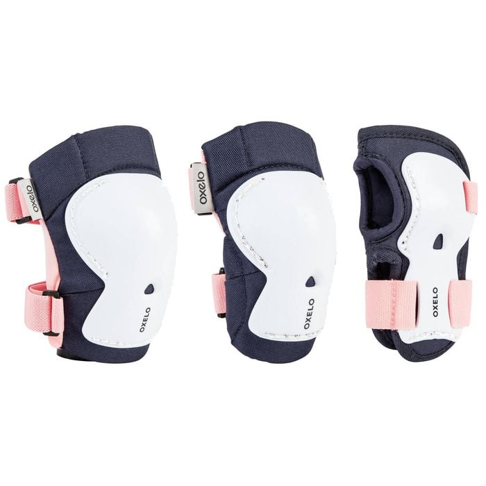Decathlon - Kids' Set Of Inline Skate Scooter Skateboard Protectors Play - Bridal Pink - Eu 2Xs