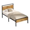 Oikiture Single Metal Bed Frame Industrial Platform Bed Base