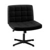 Oikiture Armless Office Desk Chair Leather Black