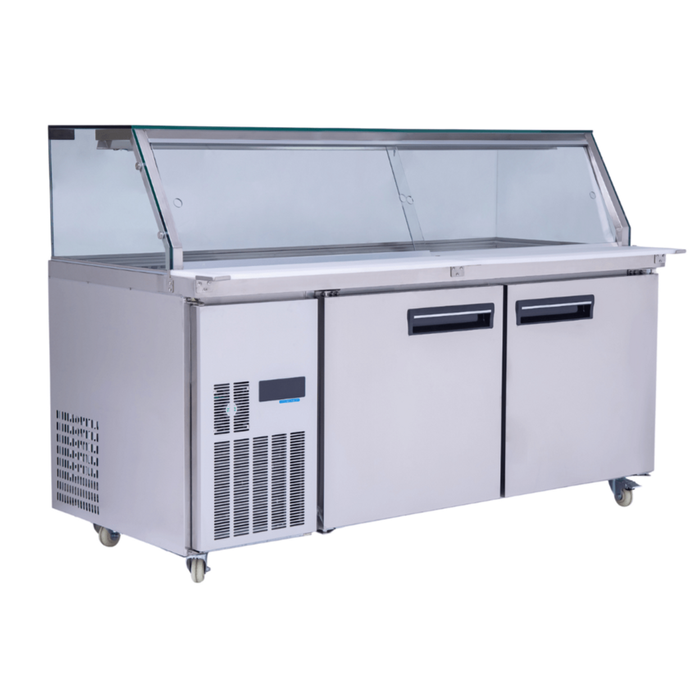 Thermaster Stainless Steel Cold Salad & Noodle Bar Prep Fridge 5 BayPG180FA-XG
