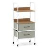 Costway Utility Storage Cart Side Table Bed End Nightstand Organizer Shelf