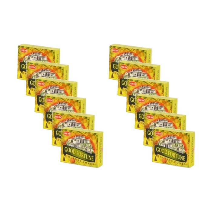 12x 10pc HEM Home Fragrance Scented Incense Cones Packet Set Good Fortune