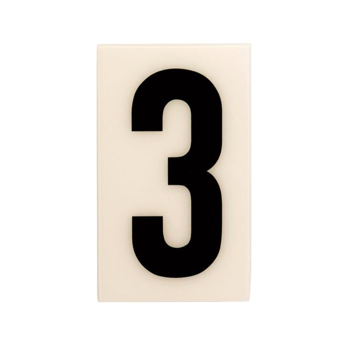Sandleford 60 x 35mm 3 Black and White Self Adhesive Numeral