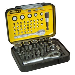 Stanley 1/4 in. (25mm) 39 Piece Drive Bits and Magnetic Bit Holder with Lock-Ring Set
