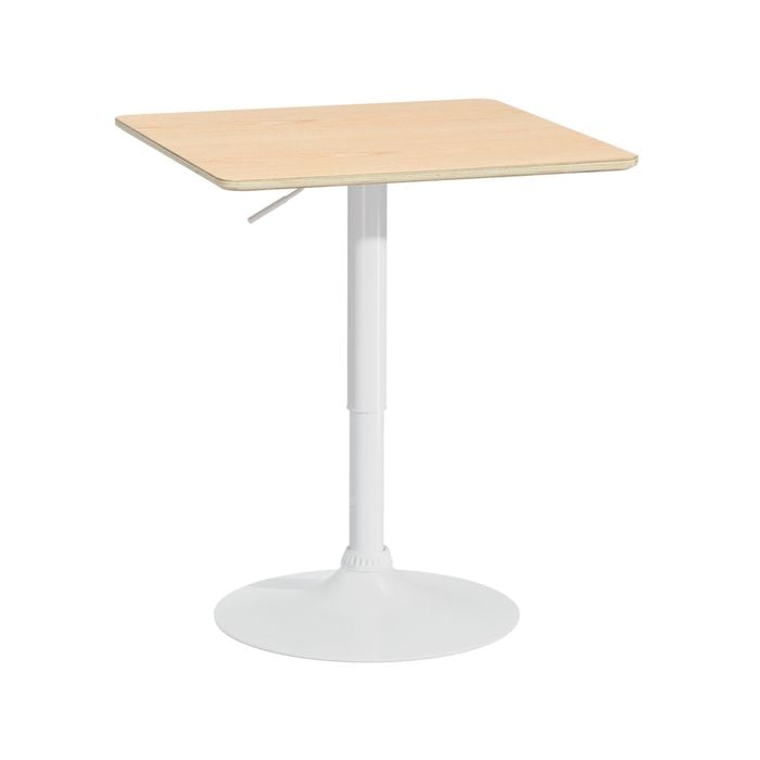Artiss Bar Table Gas Lift Square 60CM Pine