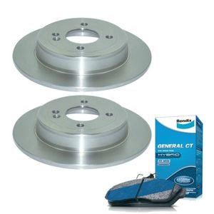 Rear Bendix Brake Pads + Rotors for Hyundai Accent RB | Kia Rio UB - 262mm Elec