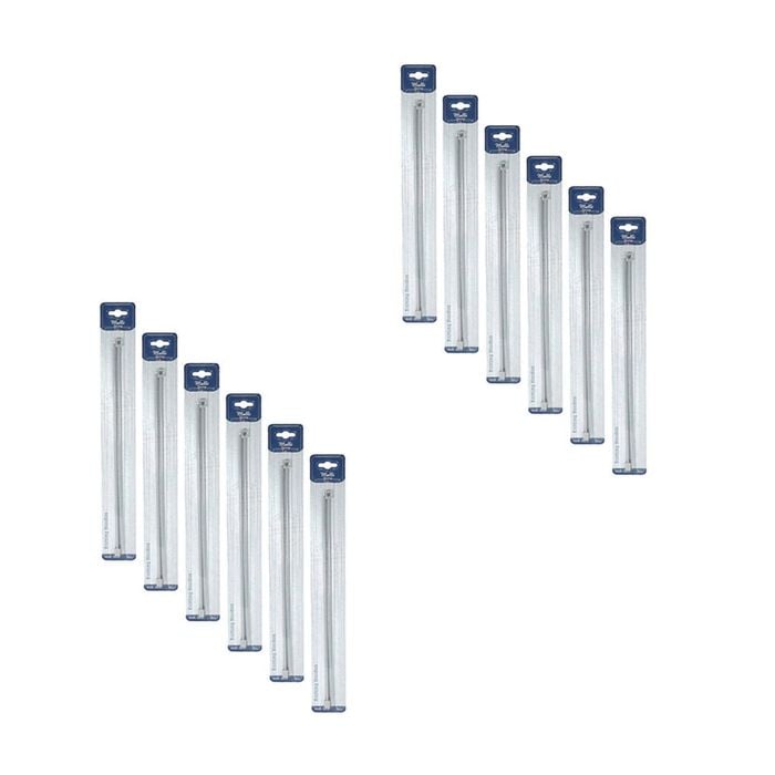 12pk Malli Aluminium/plastic Knitting Needles Yarn Crafting Tool 4mmx35cm Grey