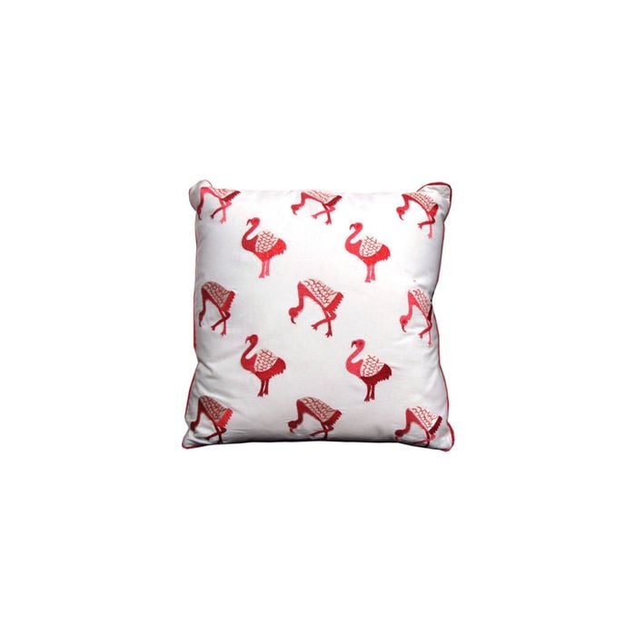 J Elliot Home Flamingo Embroidered Cushion 43 x 43 cm