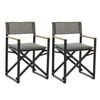 GRACE Deck Chair Anthracite with seat cushion (set of 2)