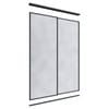 Lugna 2400 x 1201-1800mm Black Mirror Wardrobe Double Sliding Doors