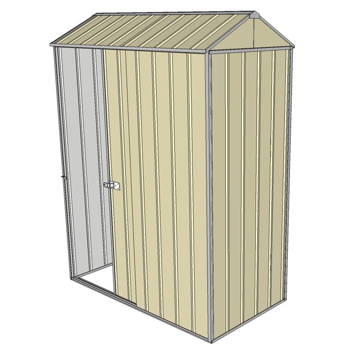 Build-a-Shed 0.8 x 1.5 x 2.1m Gable Single Sliding Side Door Shed - Cream