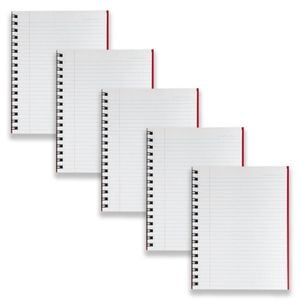 5pc Spirax 511 Hard Cover Notebook Writing Stationery Twin Wire 200-pages Red