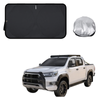 Front Windscreen Sun Shade for Toyota Hilux Double Cab 2015 - Current - Standard 150 x 85 cm - Black
