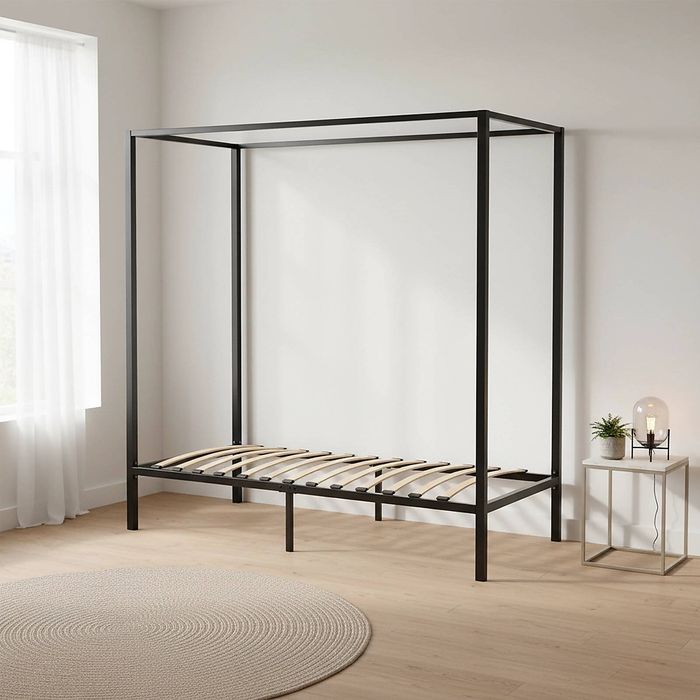 Palermo 4 Four Poster Single Bed Frame in Black