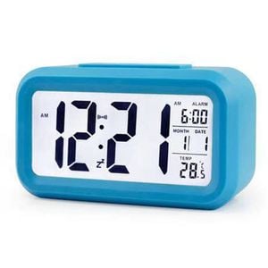 Catzon Led Display Alarm Clock With Temperature Tester 12/24h Mode-blue
