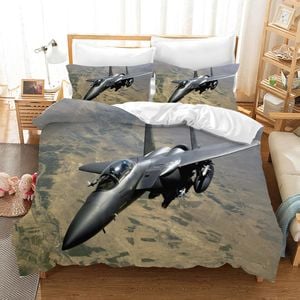 3D Military Combat Aircraft Quilt Cover Set Bedding Set Pillowcases 09