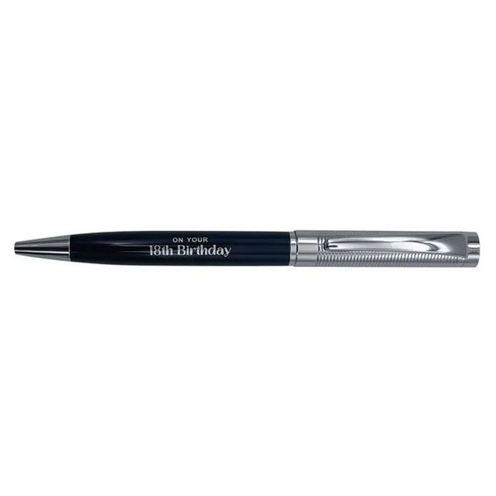 Gibson Gifts 18th Birthday Pen Writing Ballpoint Stationery Silver/black