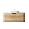 Attica 1200mm Natural Oak Bentwood Curved Vanity With Carrara Stone Top
