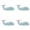 2PK LVD Large Wooden Home Decorative Speckled Whale 30x13.5cm Soft Blue