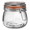 Argon Tableware Glass Storage Jar - 500ml/17.6oz - 4 Colour Seals Airtight Kitchen Storage Container Preserving Jar