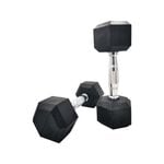57.5kg Rubber Hex Dumbbells - Pair