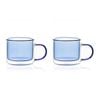 2pc NF Living Serving Hued Cups 250ml Solid Double-Walled Blue