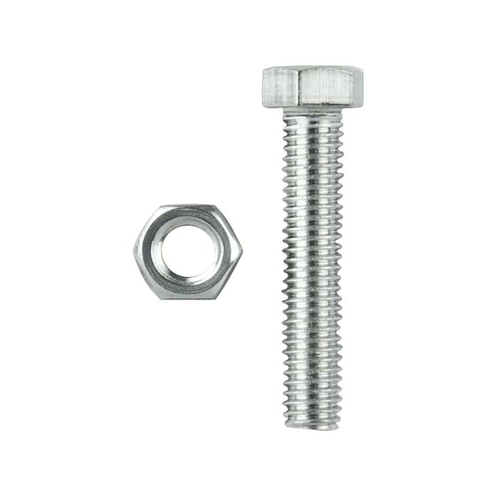 Pinnacle M6 x 50mm Stainless Steel Hex Head Bolts And Nuts - 6 Pack