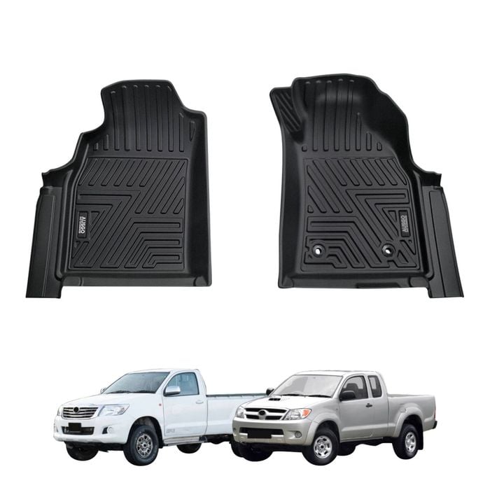 AUSGO Car Floor Mats for Toyota Hilux Single / Extra Cab 2005-2015 All-Weather Floor Liners