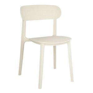 Bolero Eden Side Chair Stackable Recycled Plastic Cream 2 Pack 775x480x520mm Commercial Restaurant Cafe Seating