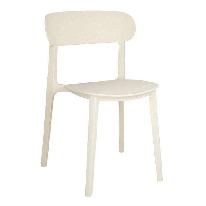 Bolero Eden Side Chair Stackable Recycled Plastic Cream 2 Pack 775x480x520mm Commercial Restaurant Cafe Seating