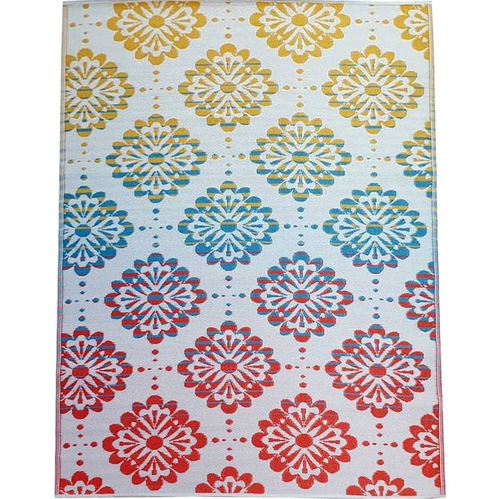 Eco-friendly Reversible Outdoor Plastic Mat-Chatai 21A7-Multi-120x170cm