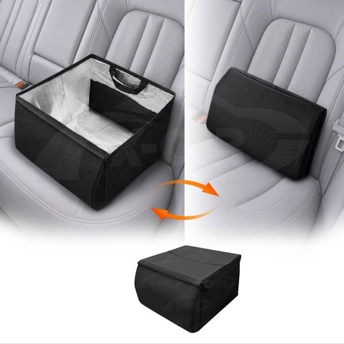 2-in-1 Car Seat Organizer & Cushion for Universal Vehicle 38LStorage Insulated Travel Bag