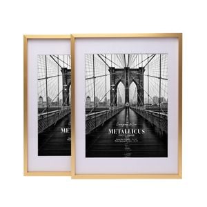 Cooper & Co. 10 x 13inch Mat to 8 x 10inch Set of 2 Gold Premium Metallicus Metal Photo Frames