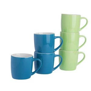 Argon Tableware Tea Coffee Stoneware Contemporary Coloured Mugs - 340ml - Multi - Set Of 6