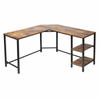 Foret Computer Desk L-shape Office Corner Table Storage Study Work Metal Antique