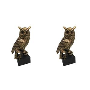 2PK Gibson Gifts Owl Home Decor Figurine Medium Bronze 22.5cm