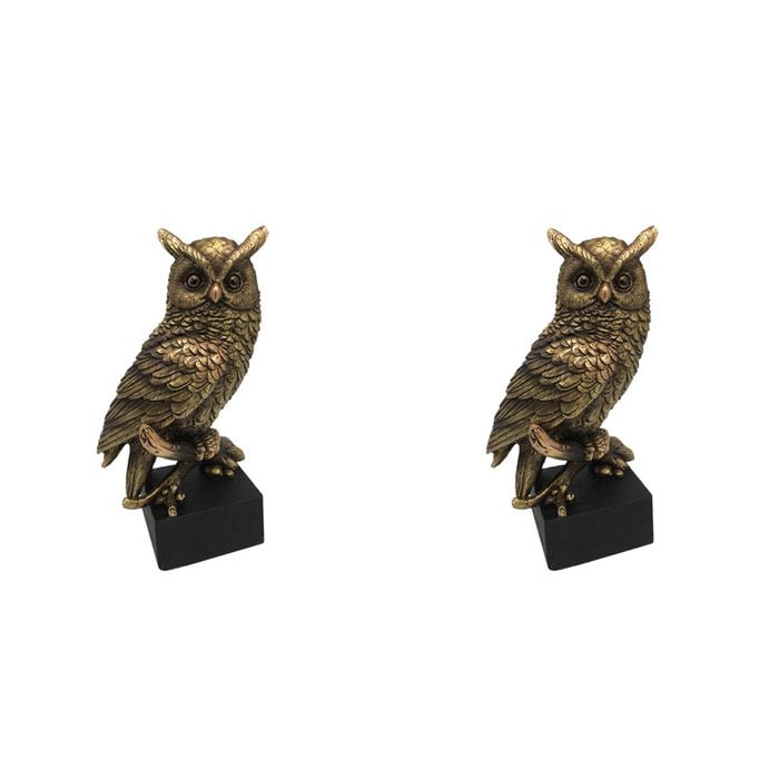 2PK Gibson Gifts Owl Home Decor Figurine Medium Bronze 22.5cm