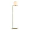 Nordhavn Modern Glass Globe Floor Lamp, Standing Light Gold with E14 Warm Bulb