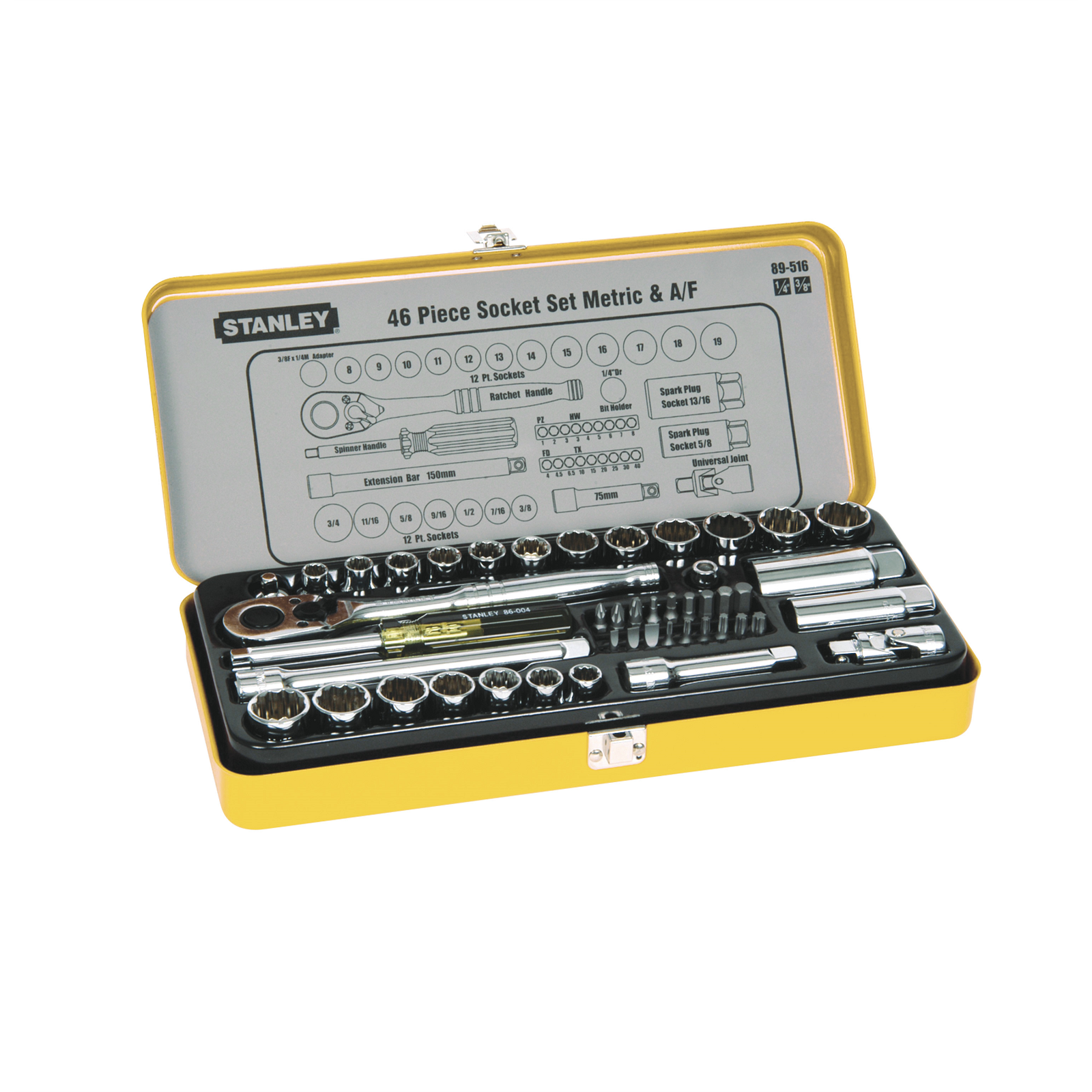 Stanley 46 Piece 3/8" Drive Metric & Imperial Socket Set - 89-516