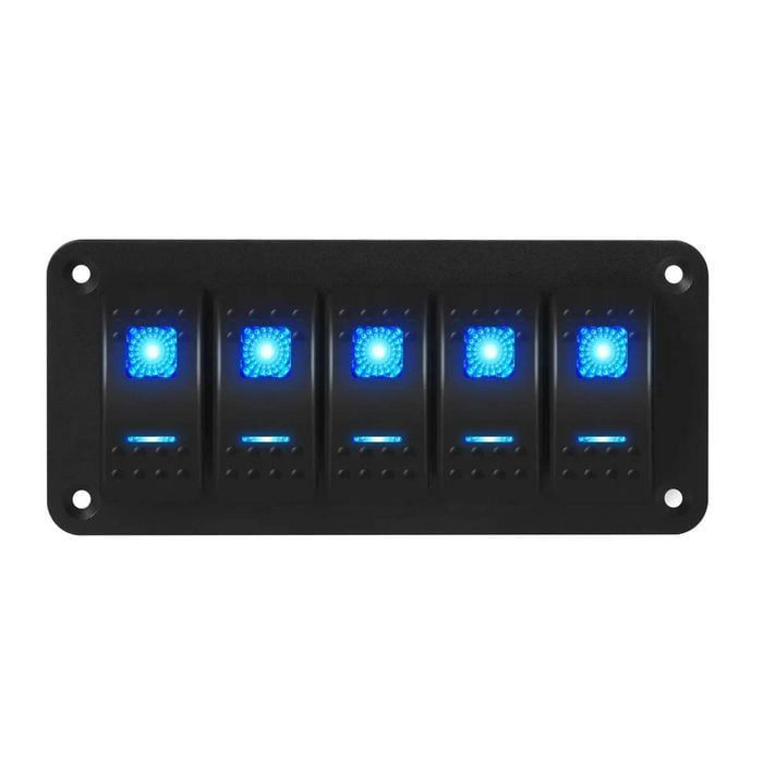 Exotronic 12/24V 5x LED Rocker Marine Switch Panel