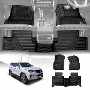 3D Customized  All Weather Car Mat Floor Liner Full Set Carpet for Toyota Fortuner 2015-Onwards