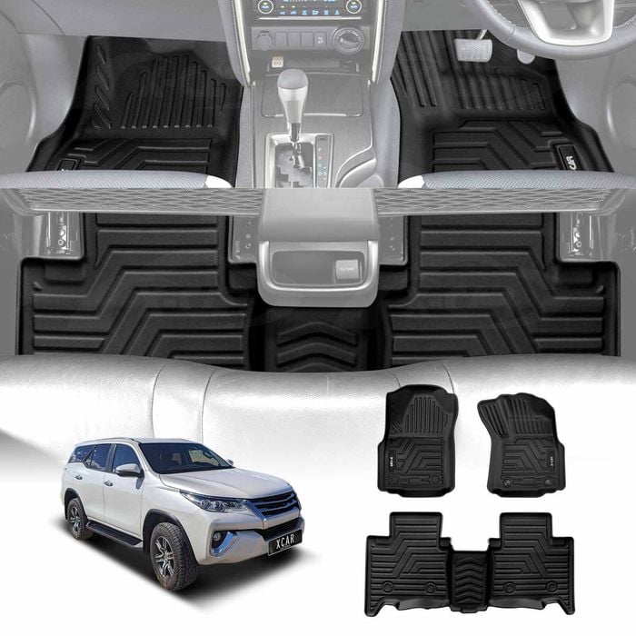 3D Customized  All Weather Car Mat Floor Liner Full Set Carpet for Toyota Fortuner 2015-Onwards