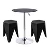 Artiss 3pcs Bar Stools And Table Set Pvc Leather Black