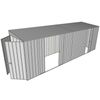 Build-a-Shed 1.5 x 6 x 2m Skillion Double and Single Sliding Side Doors Shed - Zinc
