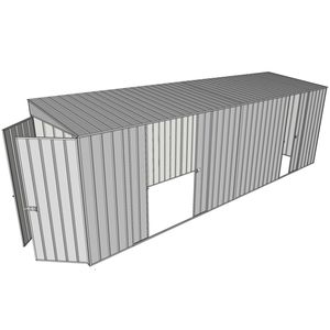 Build-a-Shed 1.5 x 6 x 2m Skillion Double and Single Sliding Side Doors Shed - Zinc