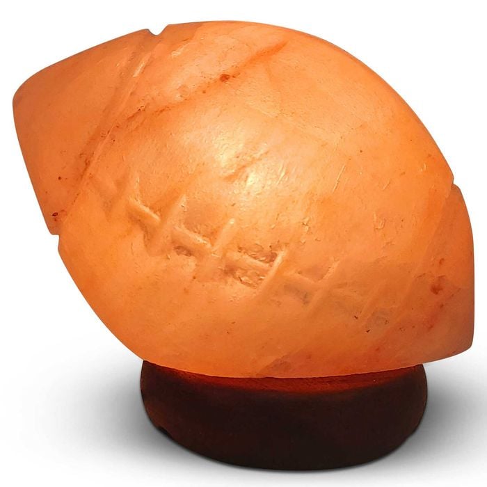 12v 12w Rugby Himalayan Pink Salt Lamp Carved Footy Rock Crystal Light Bulb On/off