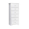 Costway 6 Chest of Drawers Tallboy Storage Cabinet Living Bedroom White