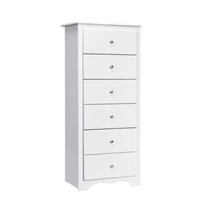 Costway 6 Chest Of Drawers Tallboy Storage Cabinet Living Bedroom White